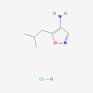 molecular formula C7H13ClN2O B2893523 5-(2-Methylpropyl)-1,2-oxazol-4-amine;hydrochloride CAS No. 2411287-46-0