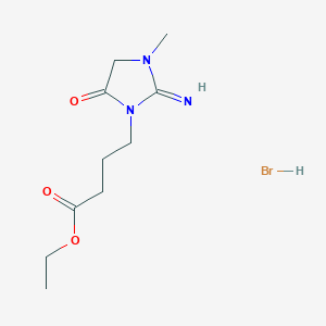 molecular formula C10H18BrN3O3 B2893524 Ethyl 4-(2-imino-3-methyl-5-oxoimidazolidin-1-yl)butanoate hydrobromide CAS No. 1609124-36-8