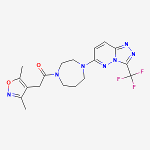 2-(3,5-Dimethyl-1,2-oxazol-4-yl)-1-[4-[3-(trifluoromethyl)-[1,2,4]triazolo[4,3-b]pyridazin-6-yl]-1,4-diazepan-1-yl]ethanone