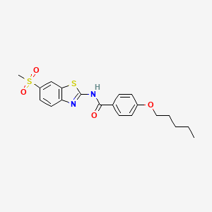 N-(6-(methylsulfonyl)benzo[d]thiazol-2-yl)-4-(pentyloxy)benzamide