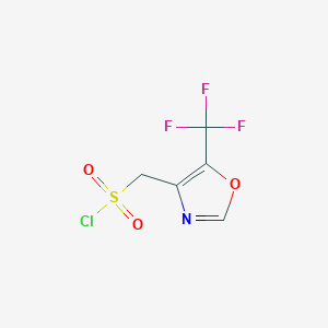 molecular formula C5H3ClF3NO3S B2893533 [5-(Trifluoromethyl)oxazol-4-yl]methanesulfonyl chloride CAS No. 2253629-87-5