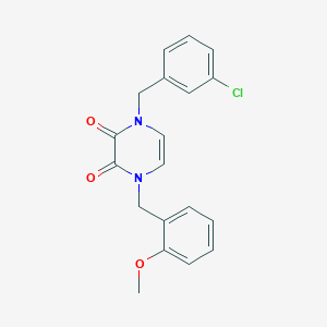 molecular formula C19H17ClN2O3 B2893536 1-(3-Chlorobenzyl)-4-(2-methoxybenzyl)-1,4-dihydropyrazine-2,3-dione CAS No. 895644-55-0