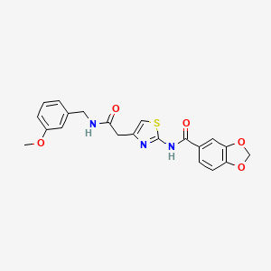 N-(4-(2-((3-methoxybenzyl)amino)-2-oxoethyl)thiazol-2-yl)benzo[d][1,3]dioxole-5-carboxamide