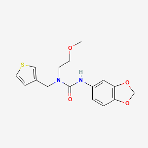 molecular formula C16H18N2O4S B2893542 3-(Benzo[d][1,3]dioxol-5-yl)-1-(2-methoxyethyl)-1-(thiophen-3-ylmethyl)urea CAS No. 1219913-64-0