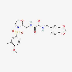 N1-(benzo[d][1,3]dioxol-5-ylmethyl)-N2-((3-((4-methoxy-3-methylphenyl)sulfonyl)oxazolidin-2-yl)methyl)oxalamide