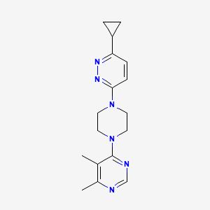 molecular formula C17H22N6 B2893549 3-Cyclopropyl-6-(4-(5,6-dimethylpyrimidin-4-yl)piperazin-1-yl)pyridazine CAS No. 2034234-17-6
