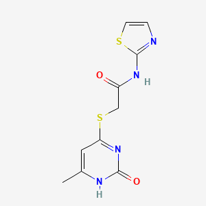 molecular formula C10H10N4O2S2 B2893559 2-((6-甲基-2-氧代-1,2-二氢嘧啶-4-基)硫代)-N-(噻唑-2-基)乙酰胺 CAS No. 898421-44-8