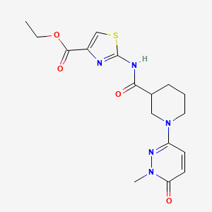 Ethyl 2-(1-(1-methyl-6-oxo-1,6-dihydropyridazin-3-yl)piperidine-3-carboxamido)thiazole-4-carboxylate