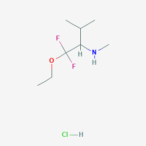 molecular formula C8H18ClF2NO B2893571 (1-Ethoxy-1,1-difluoro-3-methylbutan-2-yl)(methyl)amine hydrochloride CAS No. 2097925-43-2