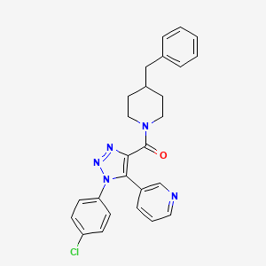 molecular formula C26H24ClN5O B2893574 (4-benzylpiperidin-1-yl)(1-(4-chlorophenyl)-5-(pyridin-3-yl)-1H-1,2,3-triazol-4-yl)methanone CAS No. 1207006-16-3