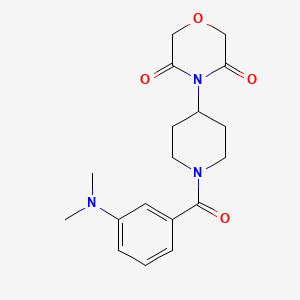 molecular formula C18H23N3O4 B2893575 4-(1-(3-(Dimethylamino)benzoyl)piperidin-4-yl)morpholine-3,5-dione CAS No. 2034467-03-1
