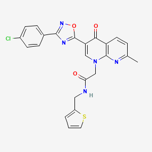 molecular formula C24H18ClN5O3S B2893576 2-{[1-(5-chloro-2-methylphenyl)-6-oxo-1,6-dihydropyridazin-3-yl]oxy}-N-(4-ethoxy-3-methoxybenzyl)propanamide CAS No. 1029727-68-1