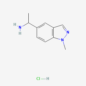 molecular formula C10H14ClN3 B2893577 1-(1-Methylindazol-5-yl)ethanamine;hydrochloride CAS No. 2460757-60-0