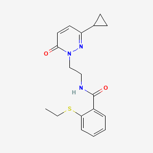 molecular formula C18H21N3O2S B2893580 N-(2-(3-cyclopropyl-6-oxopyridazin-1(6H)-yl)ethyl)-2-(ethylthio)benzamide CAS No. 2034303-87-0