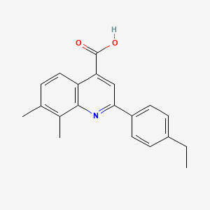 molecular formula C20H19NO2 B2893582 2-(4-Ethylphenyl)-7,8-dimethylquinoline-4-carboxylic acid CAS No. 895931-64-3