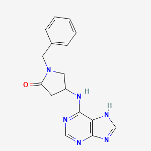 molecular formula C16H16N6O B2893584 1-benzyl-4-[(7H-purin-6-yl)amino]pyrrolidin-2-one CAS No. 1333714-43-4