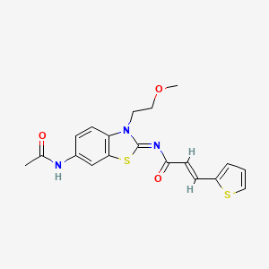 molecular formula C19H19N3O3S2 B2893586 (E)-N-[6-acetamido-3-(2-methoxyethyl)-1,3-benzothiazol-2-ylidene]-3-thiophen-2-ylprop-2-enamide CAS No. 1164518-03-9
