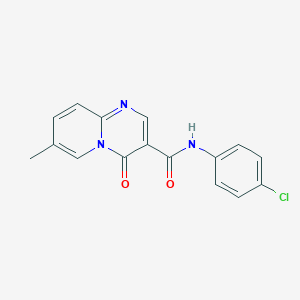 molecular formula C16H12ClN3O2 B2893593 N-(4-chlorophenyl)-7-methyl-4-oxo-4H-pyrido[1,2-a]pyrimidine-3-carboxamide CAS No. 877649-67-7