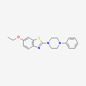 molecular formula C19H21N3OS B2893595 6-Ethoxy-2-(4-phenylpiperazin-1-yl)-1,3-benzothiazole CAS No. 863001-03-0