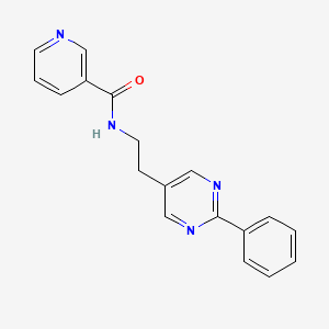 molecular formula C18H16N4O B2893598 N-(2-(2-phenylpyrimidin-5-yl)ethyl)nicotinamide CAS No. 2034603-67-1