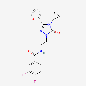 molecular formula C18H16F2N4O3 B2893599 N-(2-(4-cyclopropyl-3-(furan-2-yl)-5-oxo-4,5-dihydro-1H-1,2,4-triazol-1-yl)ethyl)-3,4-difluorobenzamide CAS No. 1797584-73-6