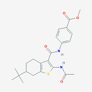 molecular formula C23H28N2O4S B289360 Methyl 4-({[2-(acetylamino)-6-tert-butyl-4,5,6,7-tetrahydro-1-benzothien-3-yl]carbonyl}amino)benzoate 