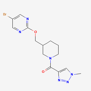 [3-[(5-Bromopyrimidin-2-yl)oxymethyl]piperidin-1-yl]-(1-methyltriazol-4-yl)methanone