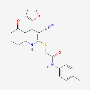 2-{[3-cyano-4-(furan-2-yl)-5-hydroxy-4,6,7,8-tetrahydroquinolin-2-yl]sulfanyl}-N-(4-methylphenyl)acetamide