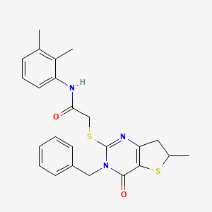 molecular formula C24H25N3O2S2 B2893612 2-[(3-benzyl-6-methyl-4-oxo-6,7-dihydrothieno[3,2-d]pyrimidin-2-yl)sulfanyl]-N-(2,3-dimethylphenyl)acetamide CAS No. 689262-80-4