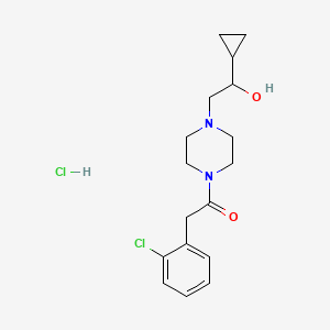 molecular formula C17H24Cl2N2O2 B2893616 2-(2-Chlorophenyl)-1-(4-(2-cyclopropyl-2-hydroxyethyl)piperazin-1-yl)ethanone hydrochloride CAS No. 1396849-05-0