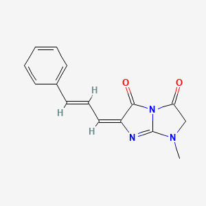 1-methyl-6-(3-phenyl-2-propenylidene)-1H-imidazo[1,2-a]imidazole-3,5(2H,6H)-dione