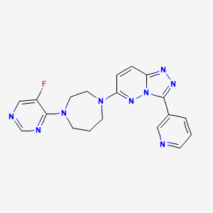 molecular formula C19H18FN9 B2893618 6-[4-(5-Fluoropyrimidin-4-yl)-1,4-diazepan-1-yl]-3-pyridin-3-yl-[1,2,4]triazolo[4,3-b]pyridazine CAS No. 2380192-95-8
