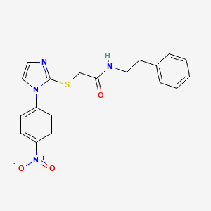 2-((1-(4-nitrophenyl)-1H-imidazol-2-yl)thio)-N-phenethylacetamide