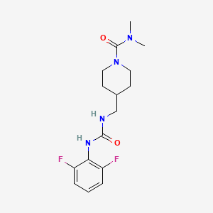 molecular formula C16H22F2N4O2 B2893624 4-((3-(2,6-difluorophenyl)ureido)methyl)-N,N-dimethylpiperidine-1-carboxamide CAS No. 2034358-70-6