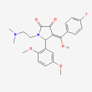 molecular formula C23H25FN2O5 B2893625 5-(2,5-dimethoxyphenyl)-1-(2-(dimethylamino)ethyl)-4-(4-fluorobenzoyl)-3-hydroxy-1H-pyrrol-2(5H)-one CAS No. 636988-91-5