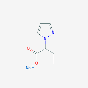 molecular formula C7H9N2NaO2 B2893628 2-(1H-吡唑-1-基)丁酸钠 CAS No. 2219375-48-9