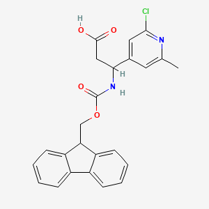 molecular formula C24H21ClN2O4 B2893629 3-(2-氯-6-甲基吡啶-4-基)-3-(9H-芴-9-基甲氧羰基氨基)丙酸 CAS No. 2137931-66-7