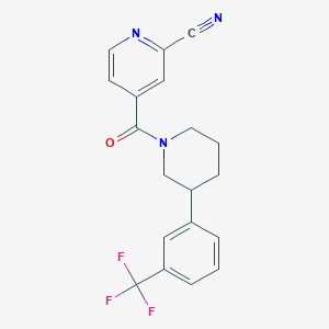 4-[3-[3-(Trifluoromethyl)phenyl]piperidine-1-carbonyl]pyridine-2-carbonitrile