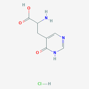 molecular formula C7H10ClN3O3 B2893644 2-Amino-3-(6-oxo-1H-pyrimidin-5-yl)propanoic acid;hydrochloride CAS No. 1822430-71-6