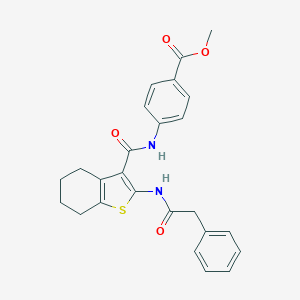 molecular formula C25H24N2O4S B289365 Methyl 4-[({2-[(phenylacetyl)amino]-4,5,6,7-tetrahydro-1-benzothien-3-yl}carbonyl)amino]benzoate 