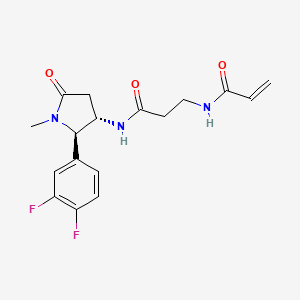 B2893661 N-[(2R,3S)-2-(3,4-Difluorophenyl)-1-methyl-5-oxopyrrolidin-3-yl]-3-(prop-2-enoylamino)propanamide CAS No. 2361810-42-4