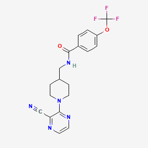molecular formula C19H18F3N5O2 B2893666 N-((1-(3-氰基吡嗪-2-基)哌啶-4-基)甲基)-4-(三氟甲氧基)苯甲酰胺 CAS No. 1797058-90-2