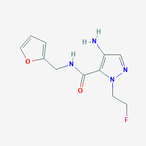molecular formula C11H13FN4O2 B2893676 4-Amino-1-(2-fluoroethyl)-N-(2-furylmethyl)-1H-pyrazole-5-carboxamide CAS No. 2101197-27-5