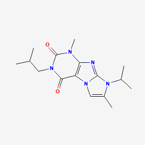 molecular formula C16H23N5O2 B2893696 4,7-Dimethyl-2-(2-methylpropyl)-6-propan-2-ylpurino[7,8-a]imidazole-1,3-dione CAS No. 899987-68-9