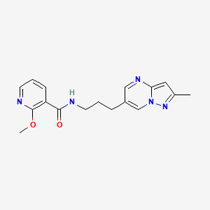 molecular formula C17H19N5O2 B2893701 2-甲氧基-N-(3-(2-甲基吡唑并[1,5-a]嘧啶-6-基)丙基)烟酰胺 CAS No. 1798032-78-6