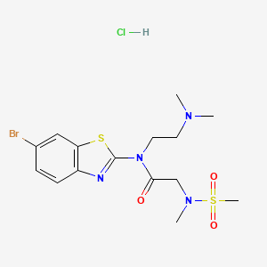 molecular formula C15H22BrClN4O3S2 B2893702 N-(6-溴苯并[d]噻唑-2-基)-N-(2-(二甲氨基)乙基)-2-(N-甲基甲磺酰胺基)乙酰胺盐酸盐 CAS No. 1351647-87-4