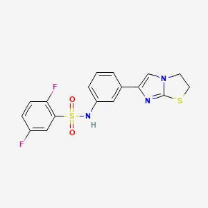 molecular formula C17H13F2N3O2S2 B2893711 N-(3-(2,3-dihydroimidazo[2,1-b]thiazol-6-yl)phenyl)-2,5-difluorobenzenesulfonamide CAS No. 893970-54-2