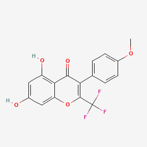 molecular formula C17H11F3O5 B2893717 5,7-dihydroxy-3-(4-methoxyphenyl)-2-(trifluoromethyl)-4H-chromen-4-one CAS No. 577789-59-4