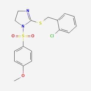 2-[(2-Chlorophenyl)methylsulfanyl]-1-(4-methoxyphenyl)sulfonyl-4,5-dihydroimidazole