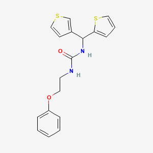 molecular formula C18H18N2O2S2 B2893721 1-(2-Phenoxyethyl)-3-(thiophen-2-yl(thiophen-3-yl)methyl)urea CAS No. 2034459-48-6